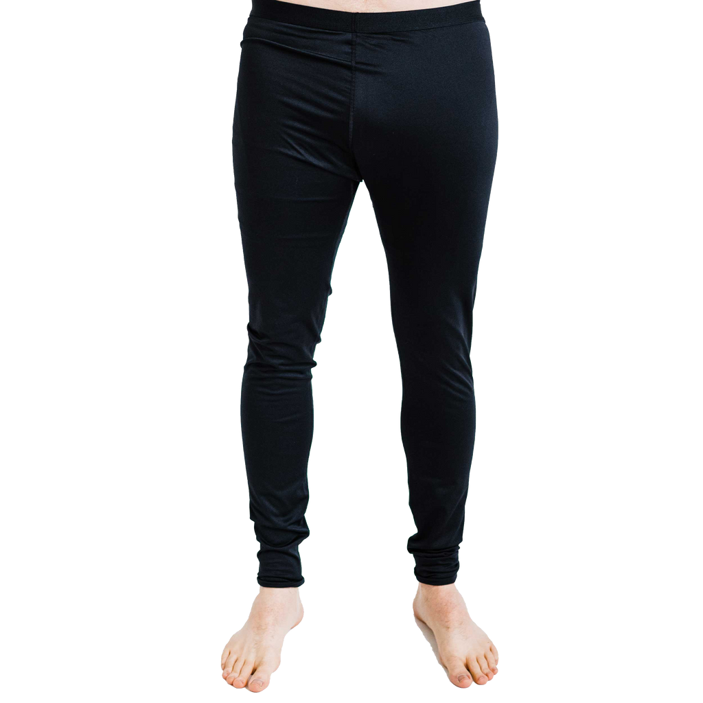 Polarmax men's micro fleece base layer tights in black designed for warmth and comfort