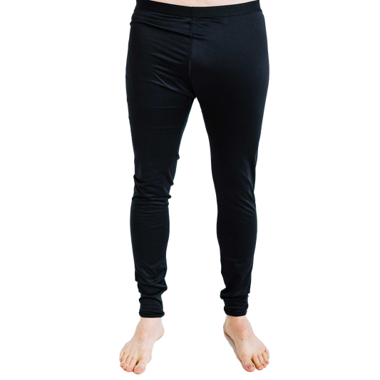 Polarmax men's micro fleece base layer tights in black designed for warmth and comfort