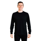 Polarmax men's thermal base layer shirt in black with long sleeves and crew neck for cold weather